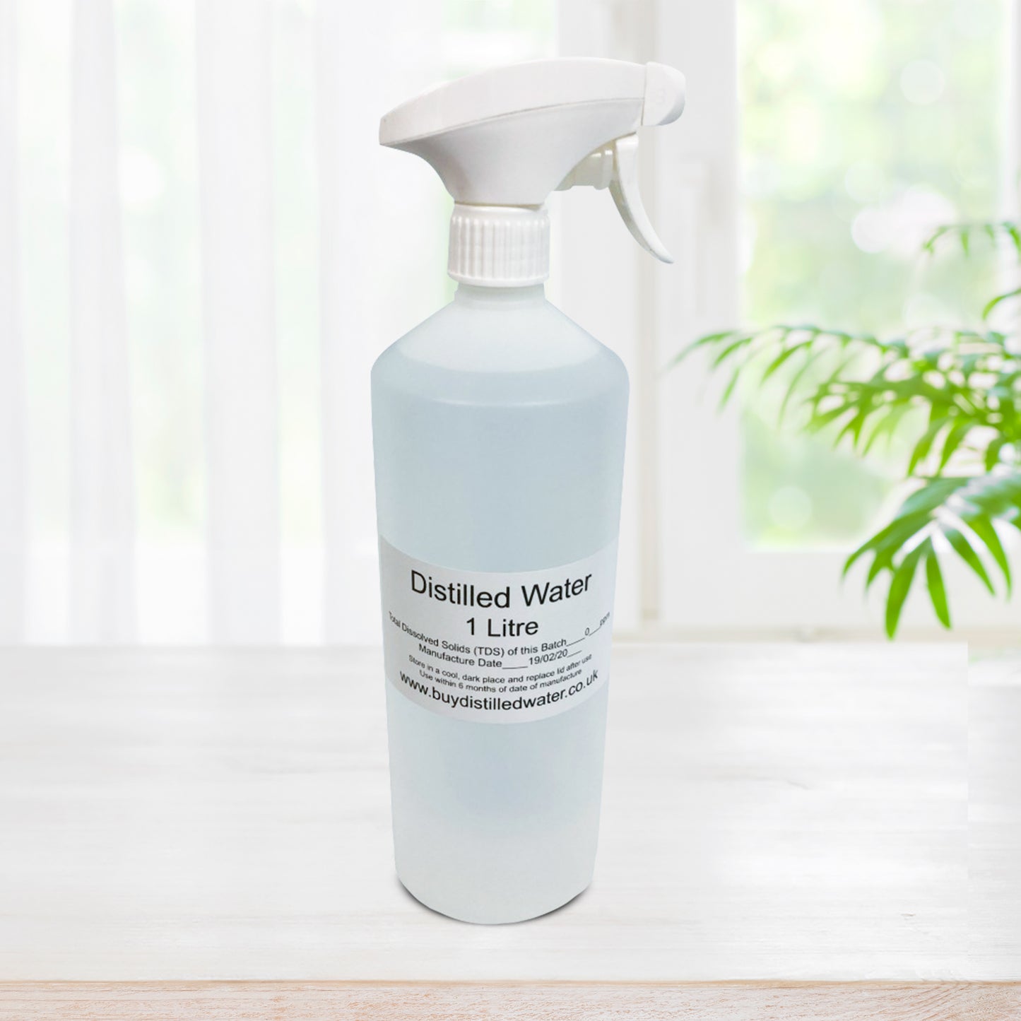 1 Litre Distilled Water with Trigger Spray